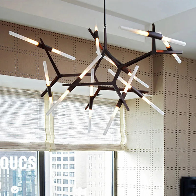 DecorBites™ LED Chandelier: Modern Gold Black Ceiling Pendant for Kitchen Dining Living Bedroom