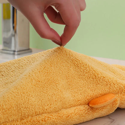 DecorBites™ Cartoon Animal Hand Towel: Soft & Absorbent Kitchen Cloth for Children