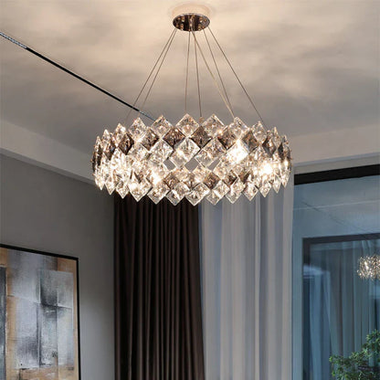 DecorBites™ Crystal Chandelier: Postmodern Luxury Pendant for Living Room, Bedroom, and Restaurant