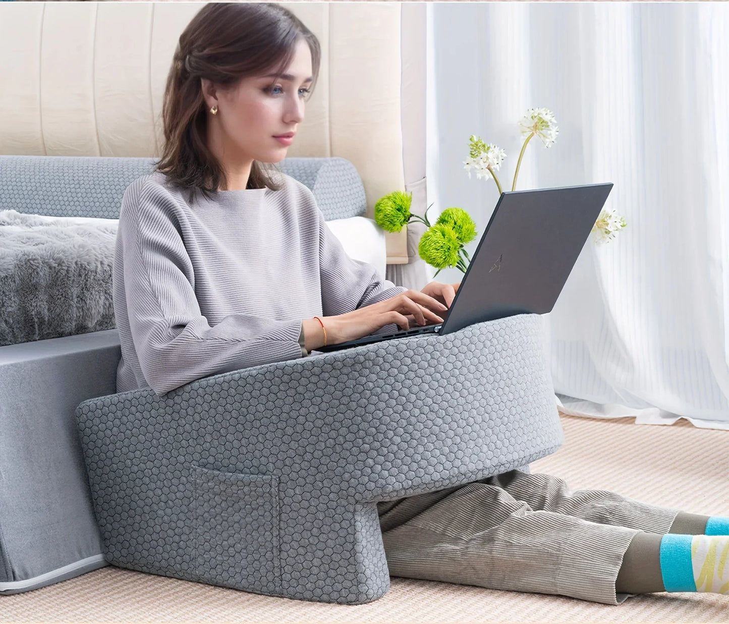 Decobites Soft Reading Pillow - Perfect for Gaming, Working, and Relaxing on Floor Sofa