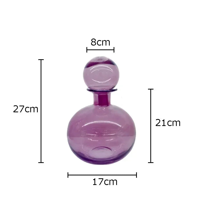 DecorBites™ Amber Glass Vase Hydroponics Desk Decoration Modern Home Decor