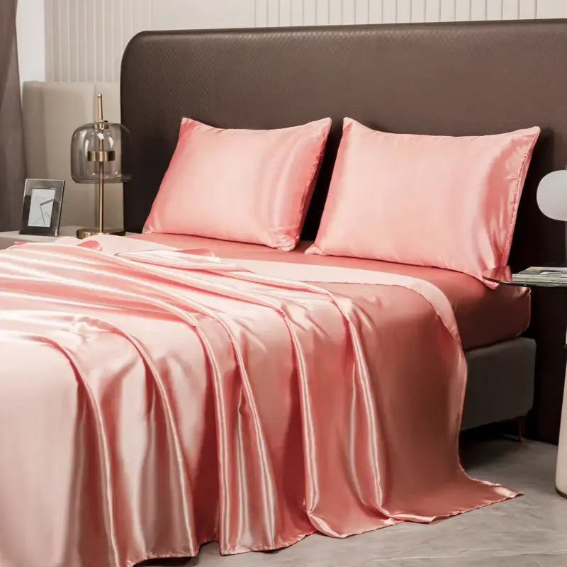 Opulent Solid Color Satin Bedding Set