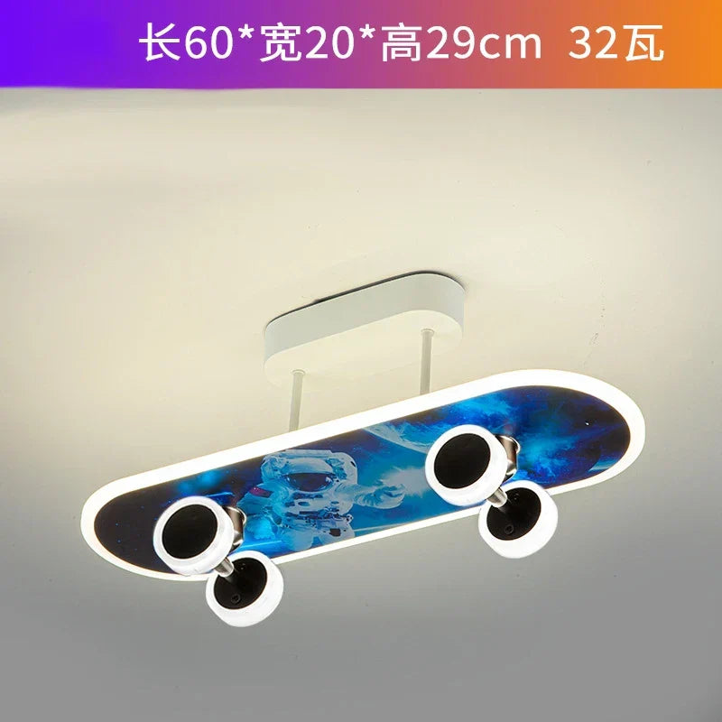 DecorBites™ Cartoon Skateboard Ceiling Light for Children's Room