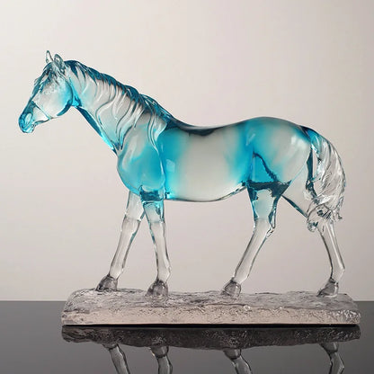 DecorBites™ Clear Horse Resin Sculpture Decorative Figurine Home Decoration