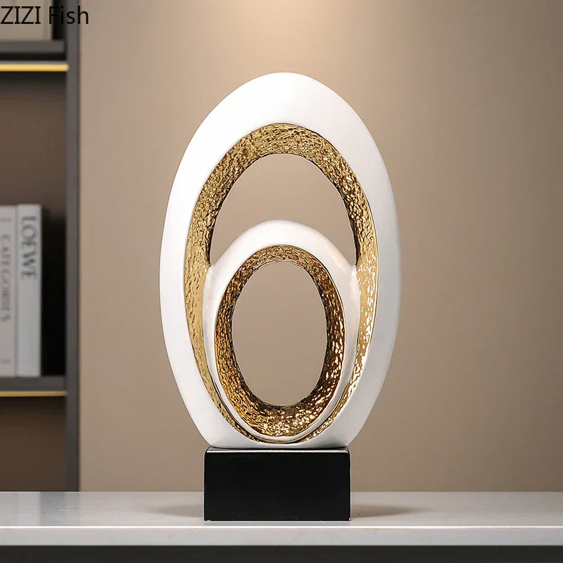 DecorBites™ Gold Abstract Art Sculpture Desk Ornaments Minimalism Aesthetics Decor