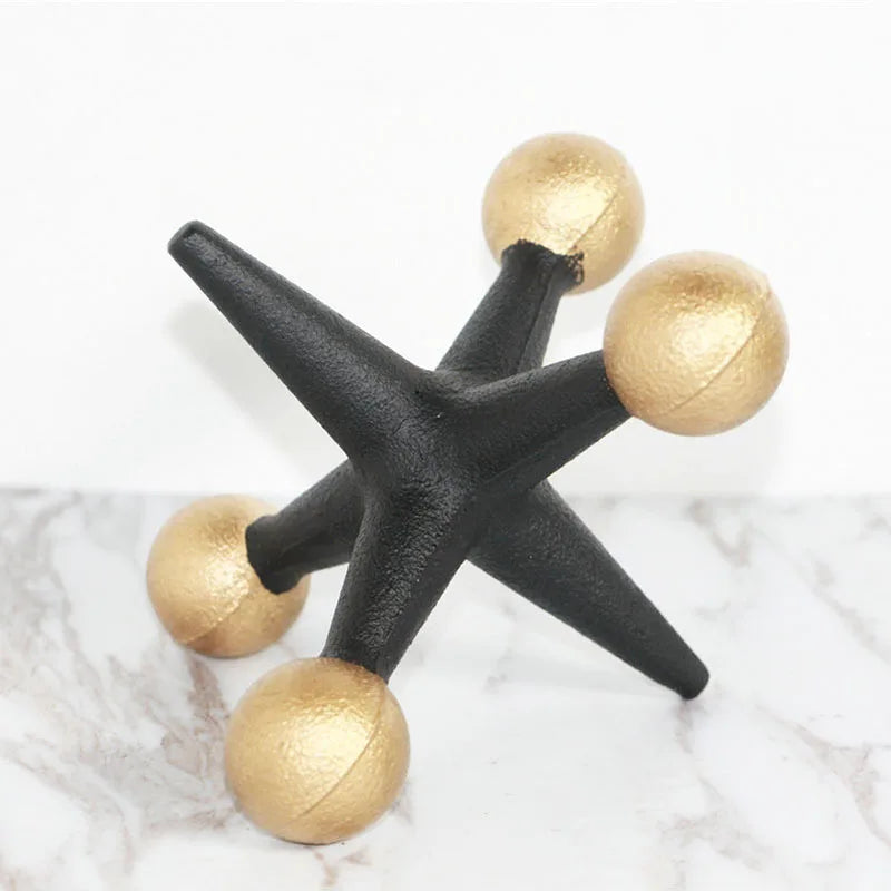 DecorBites™ Golden Geometric Resin Handicrafts Molecular Model Abstract Home Decoration