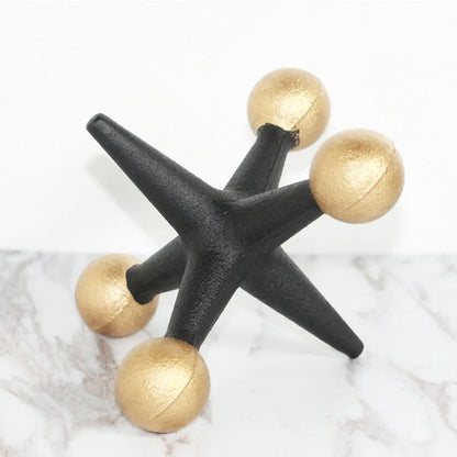 DecorBites™ Golden Geometric Resin Handicrafts Molecular Model Abstract Home Decoration