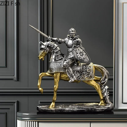 DecorBites™ Heavy Armored Knight Resin Statue Decoration for Desk and Room Aesthetic