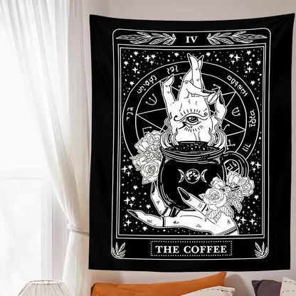 Decobites Coffee Tarot Tapestry Wall Hanging Moon Phase Room Decor