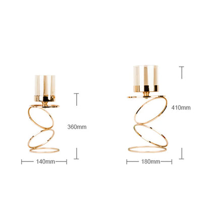 Portavelas de cristal con marco metálico dorado DecorBites™ - Centros de mesa para bodas y decoración del hogar