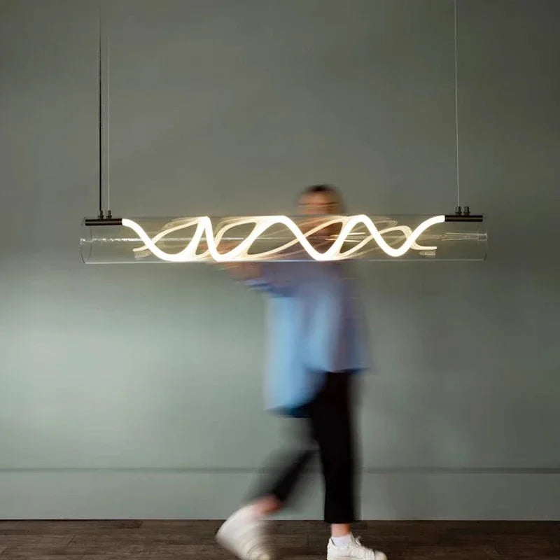 DecorBites™ Gold LED Chandelier: Nordic Minimalist Dimming Pendant Lights for Home Decor