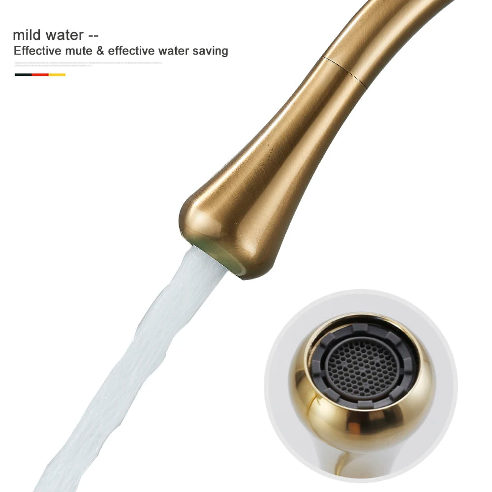 Brushed Gold Bathroom Basin Faucet