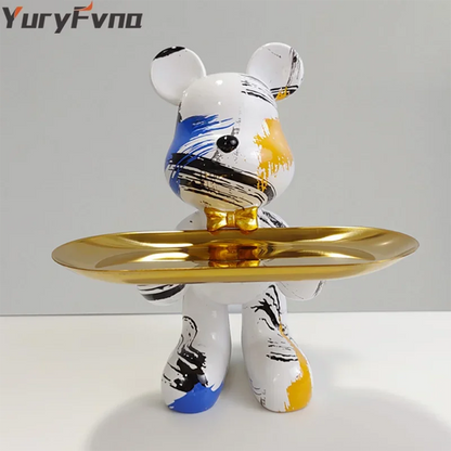 DecorBites™ Graffiti Bear Statue Ornament for Modern Home Decor