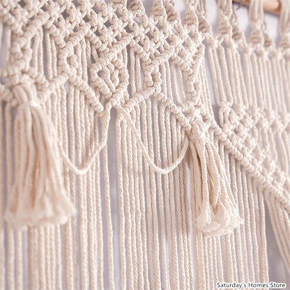 Decobites Boho Macrame Tassel Curtain Tapestry for Wedding Décor & Window Treatment