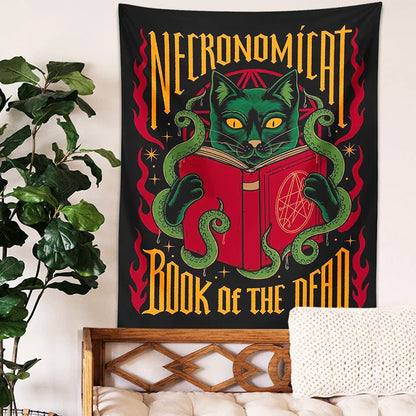 Decobites Mystical Cat Tapestry Wall Hanging Tarot Witchcraft Bohemian Home Decor