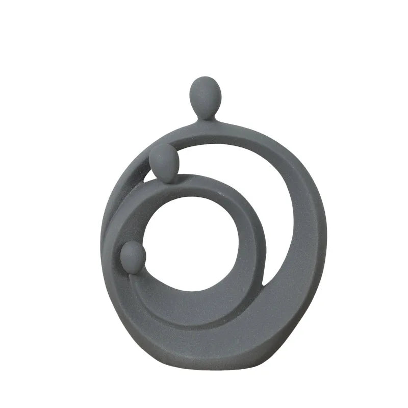 DecorBites™ Abstract Family Sculpture Set Geometric Home Decoration Ornaments