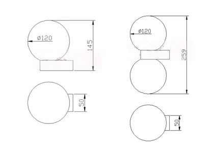 مصباح حائط LED على شكل كرة زجاجية من DecorBites™ لديكور غرفة النوم وغرفة المعيشة