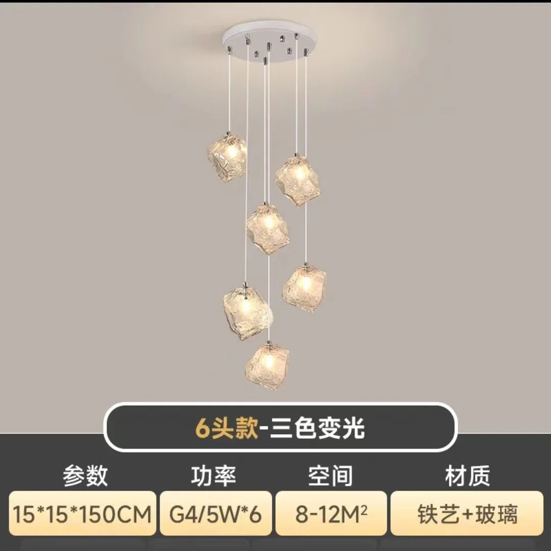 Lámparas colgantes tipo araña cúbicas DecorBites™ para restaurantes, lofts, escaleras, dormitorios y decoración artística.