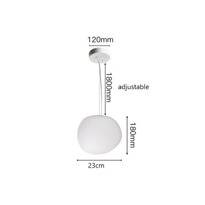 DecorBites™ Gregg Pendant Lamp: White Bubble Glass Italian Design for Home, Kitchen, Restaurant