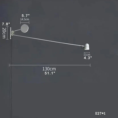 ديكوربايتس™ - مصباح حائط LED قابل للتعديل بذراع متأرجح باللونين الأحمر والأسود - إضاءة عصرية