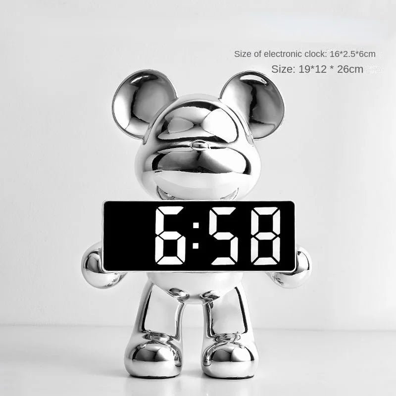 DecorBites™ Elegant Bear Clock Ornament for Home Decor and Living Room Craftmanship