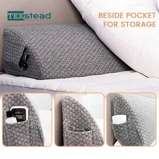 DecorBites™ Bed Headboard Pillow Wedge - Mattress Gap Filler for Comfortable Sleep