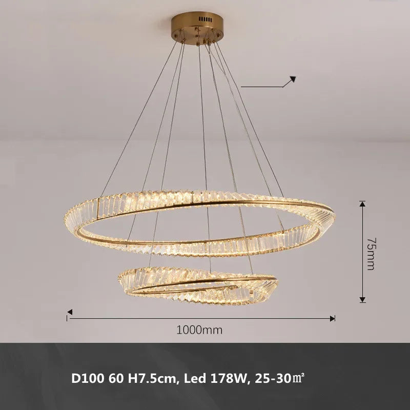DecorBites™ Gold Metal LED Dimmable Ceiling Light with K9 Crystals