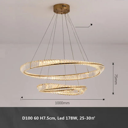 DecorBites™ Gold Metal LED Dimmable Ceiling Light with K9 Crystals
