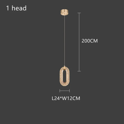 DecorBites™ Gold Lustre Oval Acrylic Chandelier for Dining and Living Spaces