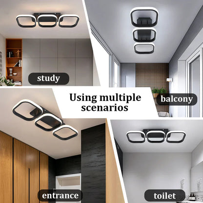 مصباح سقف LED أكريليك من DecorBites™: ثريا نورديك عصرية لغرفة المعيشة وغرفة الطعام والممر