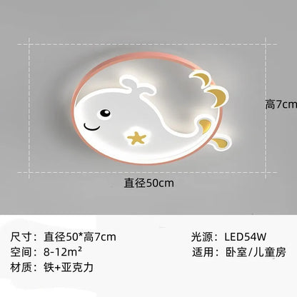 DecorBites™ Kids Crescent Moon Rabbit Ceiling Chandelier LED Bedroom Light