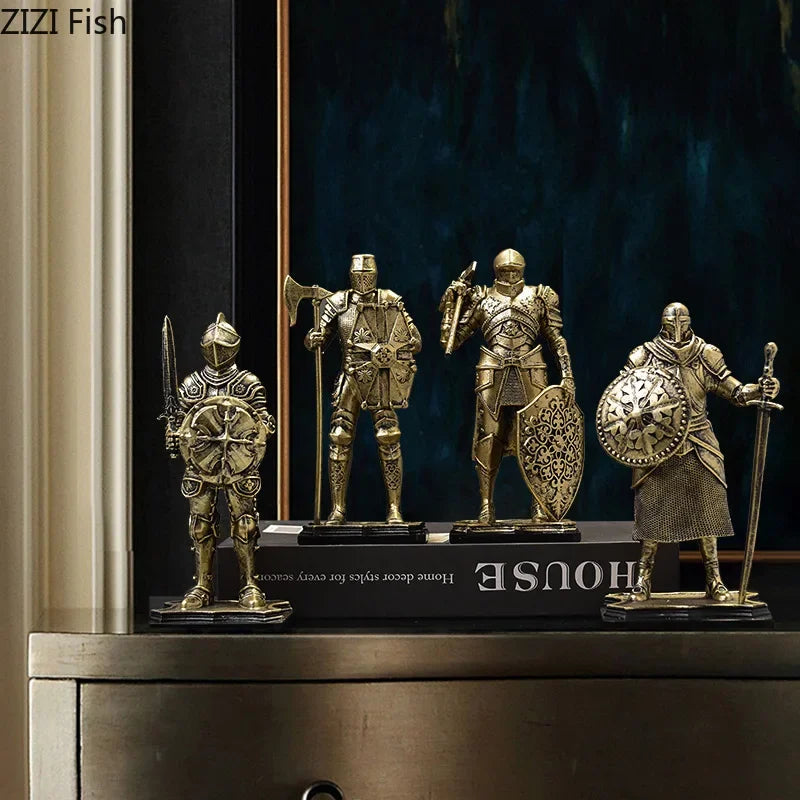 DecorBites™ Heavy Armored Knight Resin Statue Decoration for Desk and Room Aesthetic
