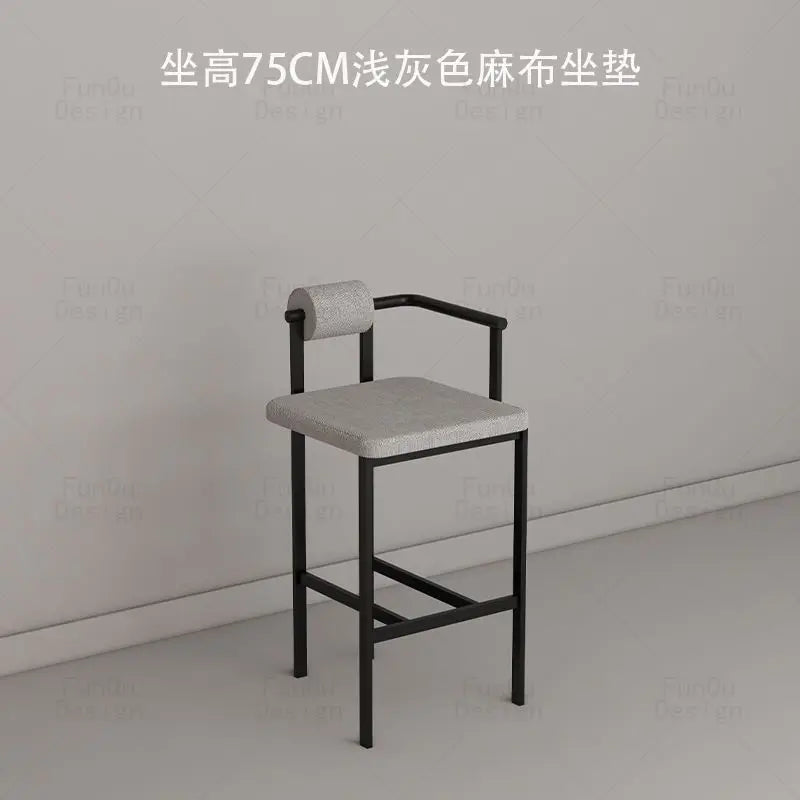 Silla de bar estilo industrial DecorBites™: Taburete alto para el hogar y la recepción, diseño nórdico