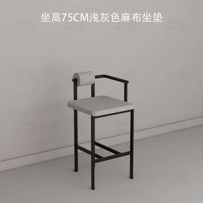 Silla de bar estilo industrial DecorBites™: Taburete alto para el hogar y la recepción, diseño nórdico