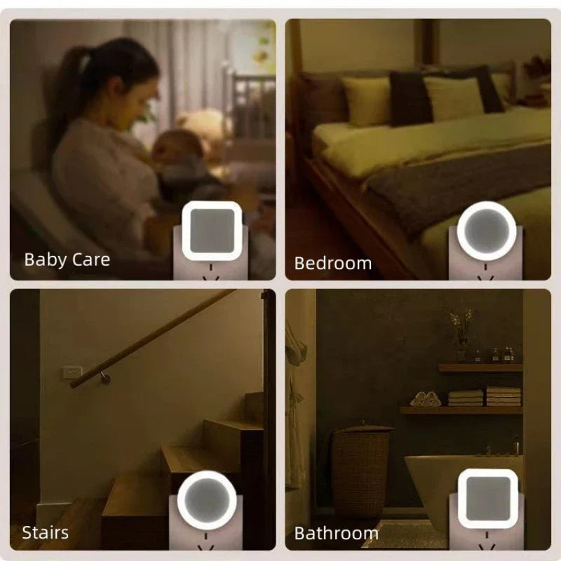 Lámpara de noche LED DecorBites™ con sensor de luz para dormitorio infantil