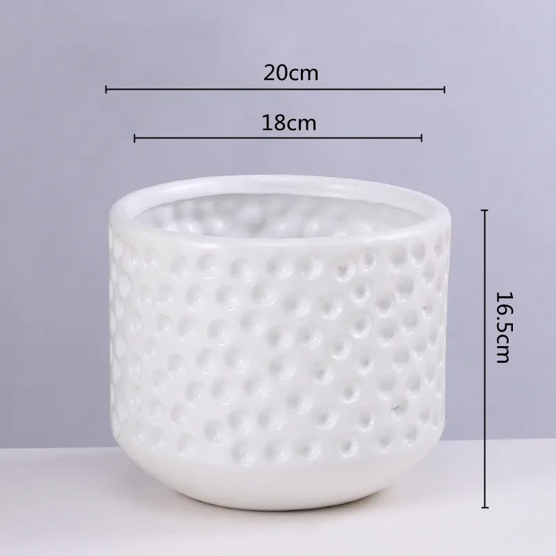 DecorBites™ Gold Ceramic Flower Pot Succulent Vase Terrarium Plant Pots for Home Balcony Decor