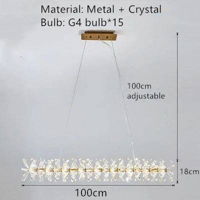 DecorBites™ Crystal Chandelier Flower Luxury Round Rings Hang Lamp for Indoor Spaces