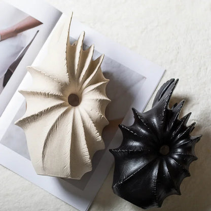 DecorBites™ Conch Shape Ceramic Vase for Artificial Flower Arrangements