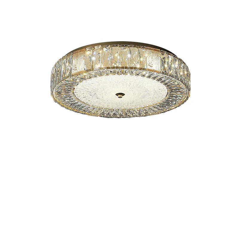 DecorBites™ Gold Crystal Glass Ceiling Light Fixture for Modern Living Rooms & Bedrooms