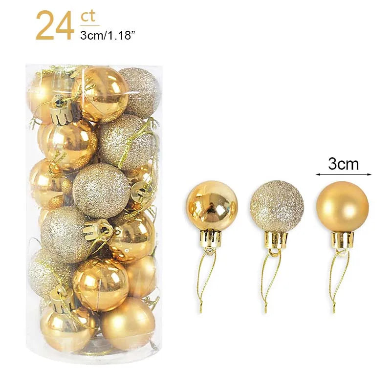 1box Christmas Balls Christmas Tree Ornaments Ball Xmas Hanging Tree Pendants Home Party Decor 2023 New Year Gift Noel Navidad