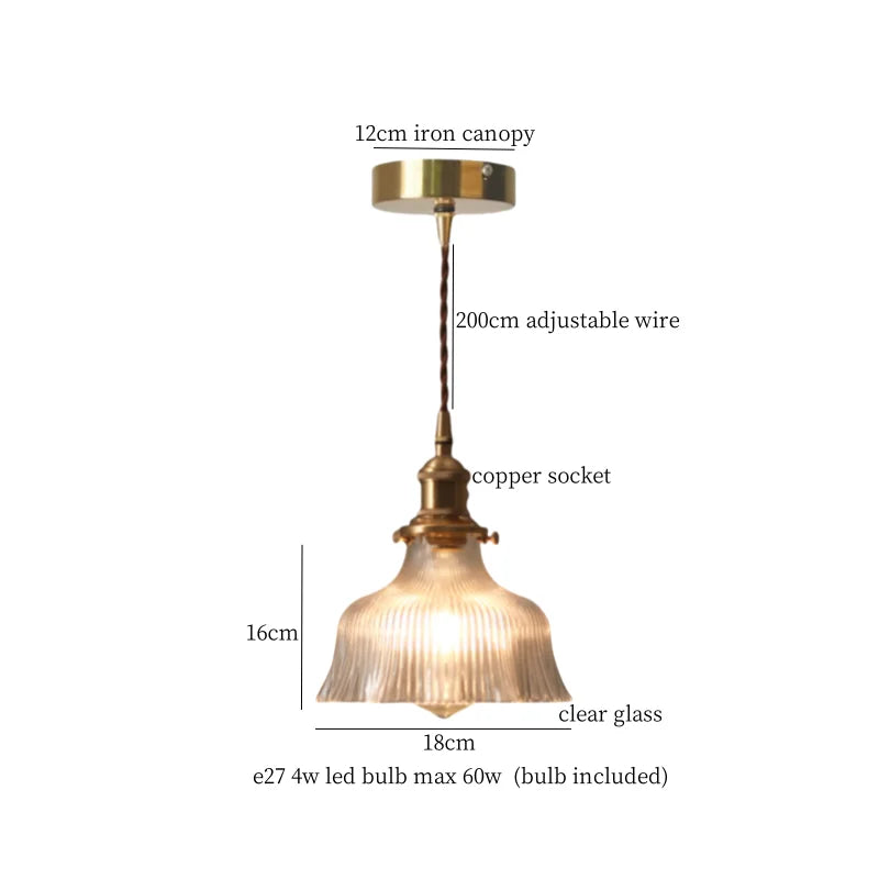 DecorBites™ Clear Glass LED Copper Pendant Lighting for Minimalist Decor
