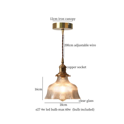 DecorBites™ Clear Glass LED Copper Pendant Lighting for Minimalist Decor