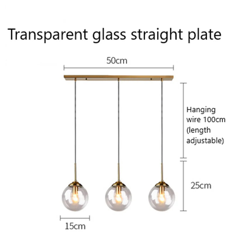 DecorBites™ Glass Pendant Lights: Modern LED Hanging Lamp for Home Lighting Fixtures