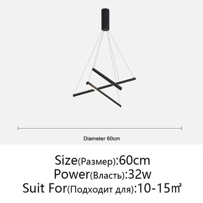 DecorBites™ LED Chandelier: Modern Luster Lighting for Stair Hall Bedroom Room Duplex Building