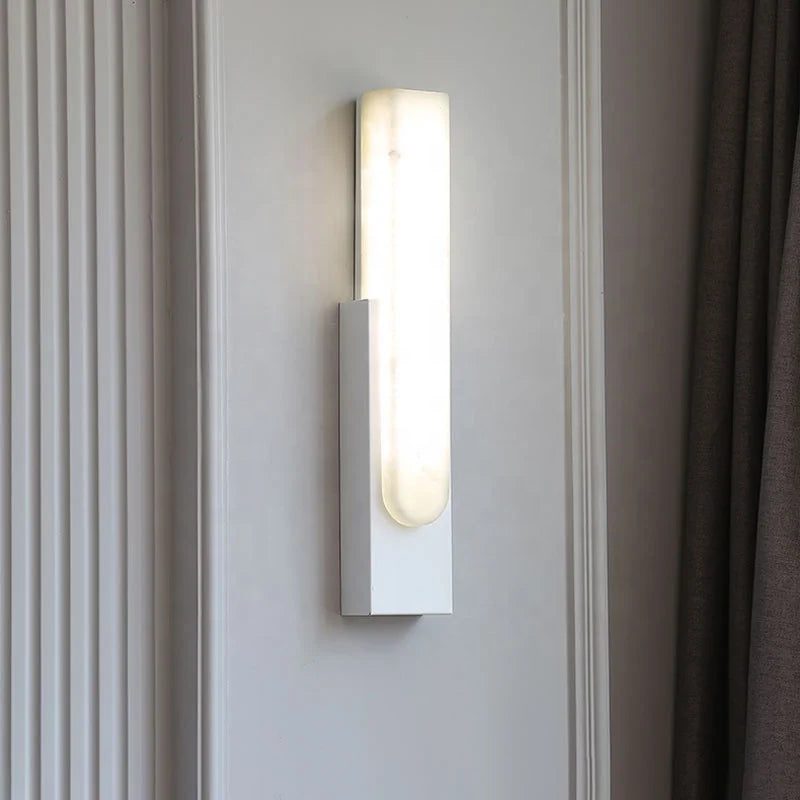 DecorBites™ Grey Marble LED Wall Sconce: Nordic Style Metal Bedside Lamp