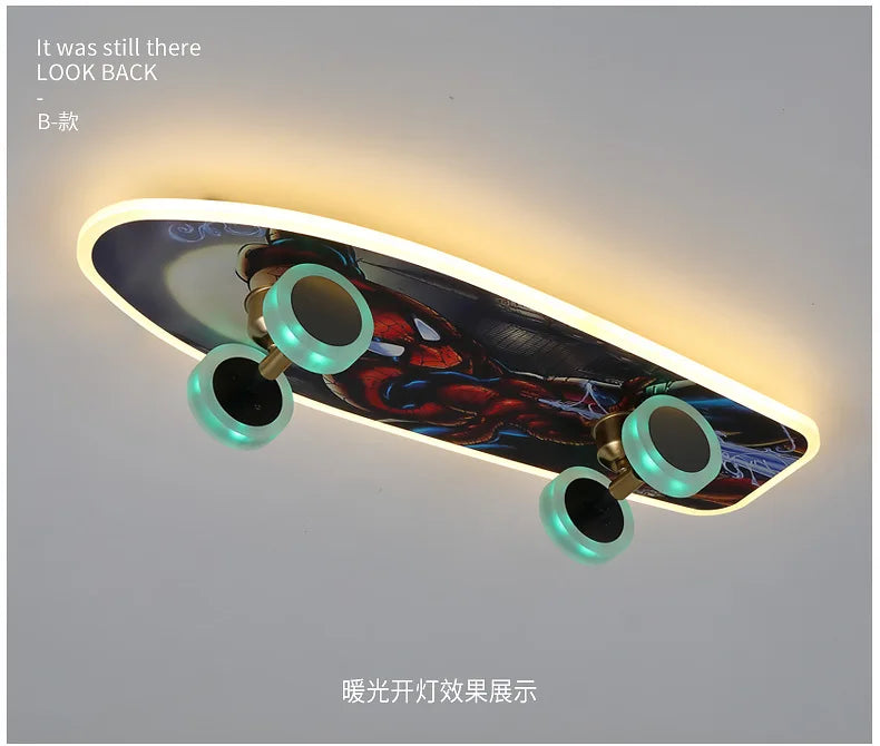 DecorBites™ Kids Skateboard LED Ceiling Light for Modern Children's Rooms