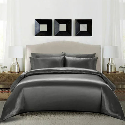 Decobites Satin Duvet Cover Set: Luxurious Silky Bedding for Queen/King/Twin - Soft & Skin-friendly