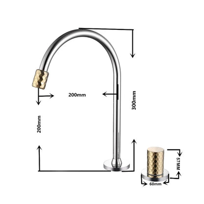 DecorBites™ Brass Basin Faucet Brushed Gold Double Bracket Two Holes Hot Cold Mixer