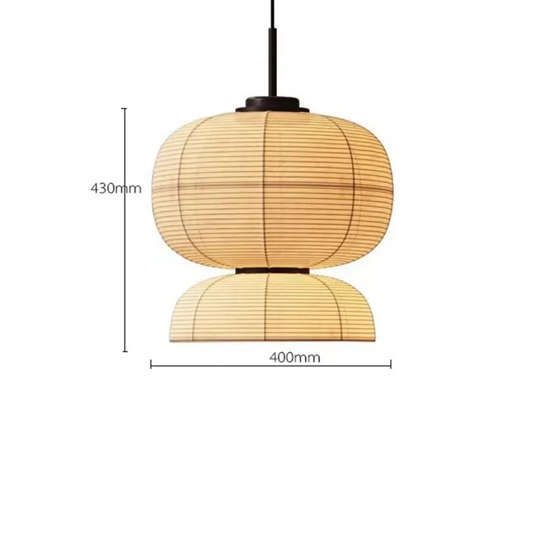 DecorBites™ Japanese Wabi Sabi Fabric Pendant Light: Traditional and Creative Lighting for Dining Room