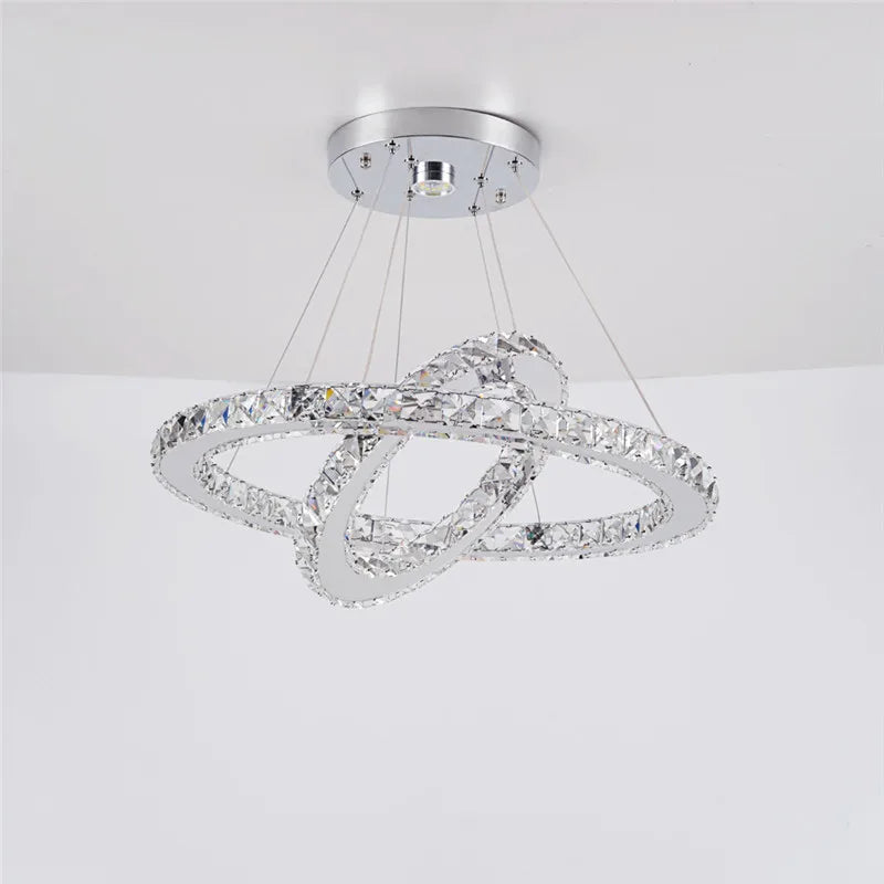 DecorBites™ Crystal Chandelier: Luxury LED Pendant Lighting for Living & Dining Room